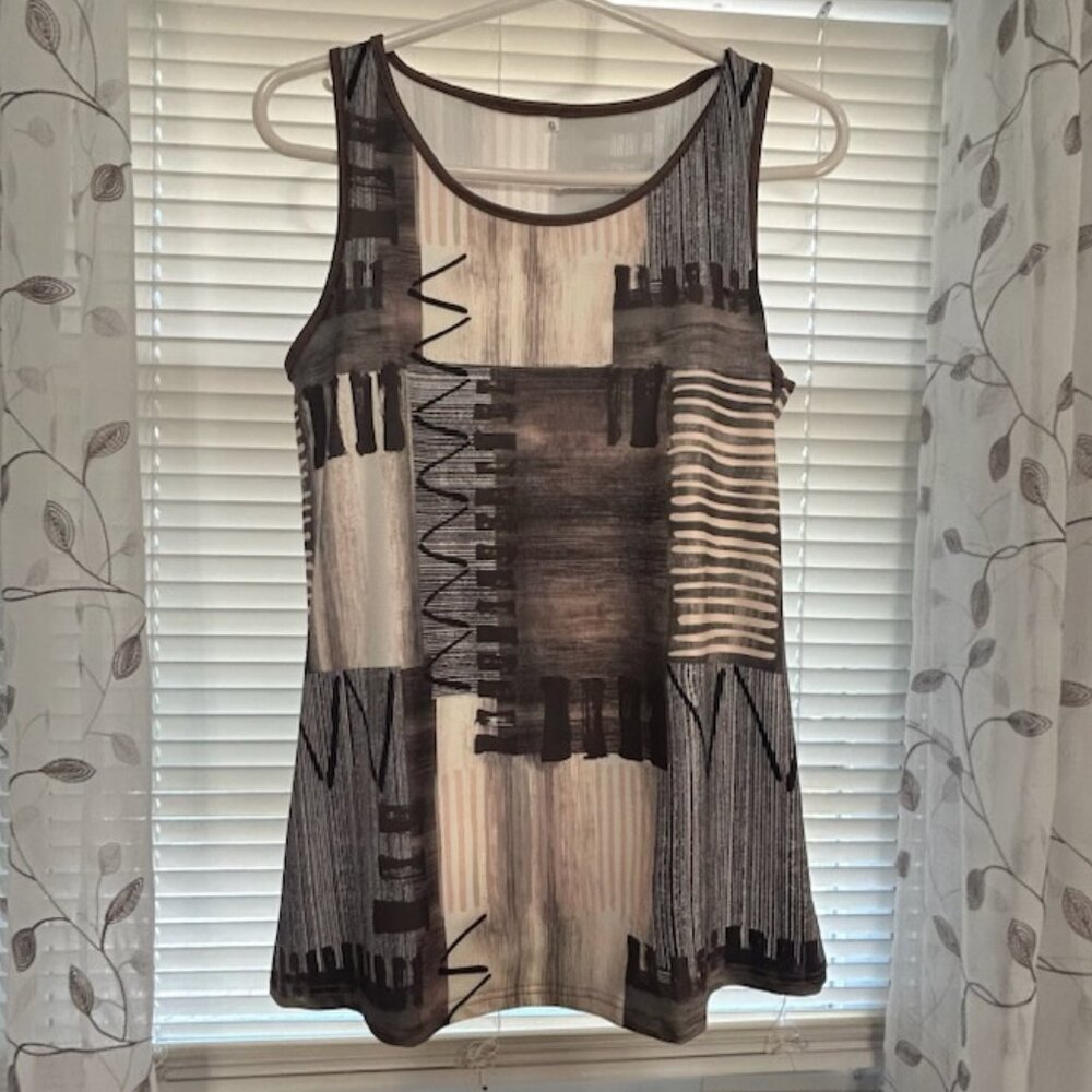 Summer Sleeveless Tank Top NWOT - Brown, Size Small